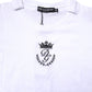 Dolce & Gabbana White Logo Crown Cotton Crew Neck T-shirt
