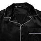 Dolce & Gabbana Black Silk Shirt Pants Pajama Set Sleepwear