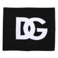 Dolce & Gabbana Black White Logo Print Knitted Neck Warmer Scarf