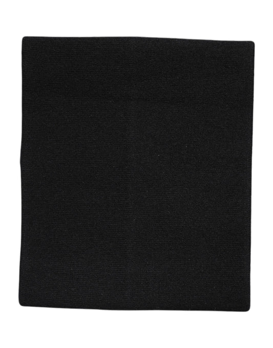 Dolce & Gabbana Black Cashmere Knitted Neck Warmer Foulard Scarf