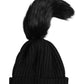 Dolce & Gabbana Black Acrylic Knitted Fur Winter Beanie Hat