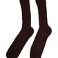 Dolce & Gabbana Brown Cotton Stretch Over The Calf Socks