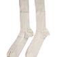 Dolce & Gabbana Beige Cotton Stretch Logo Mid Calf Socks