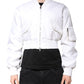 Dolce & Gabbana White Nylon Full Zip Cropped Bomber Jacket