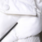 Dolce & Gabbana White Nylon Full Zip Cropped Bomber Jacket