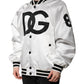 Dolce & Gabbana White DG Logo Polyester Jersey Bomber Jacket