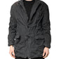 Dolce & Gabbana Black Solid Cotton Collared Coat Jacket