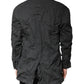 Dolce & Gabbana Black Solid Cotton Collared Coat Jacket