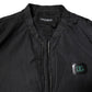 Dolce & Gabbana Black Nylon Logo Full Zip Bomber Jacket