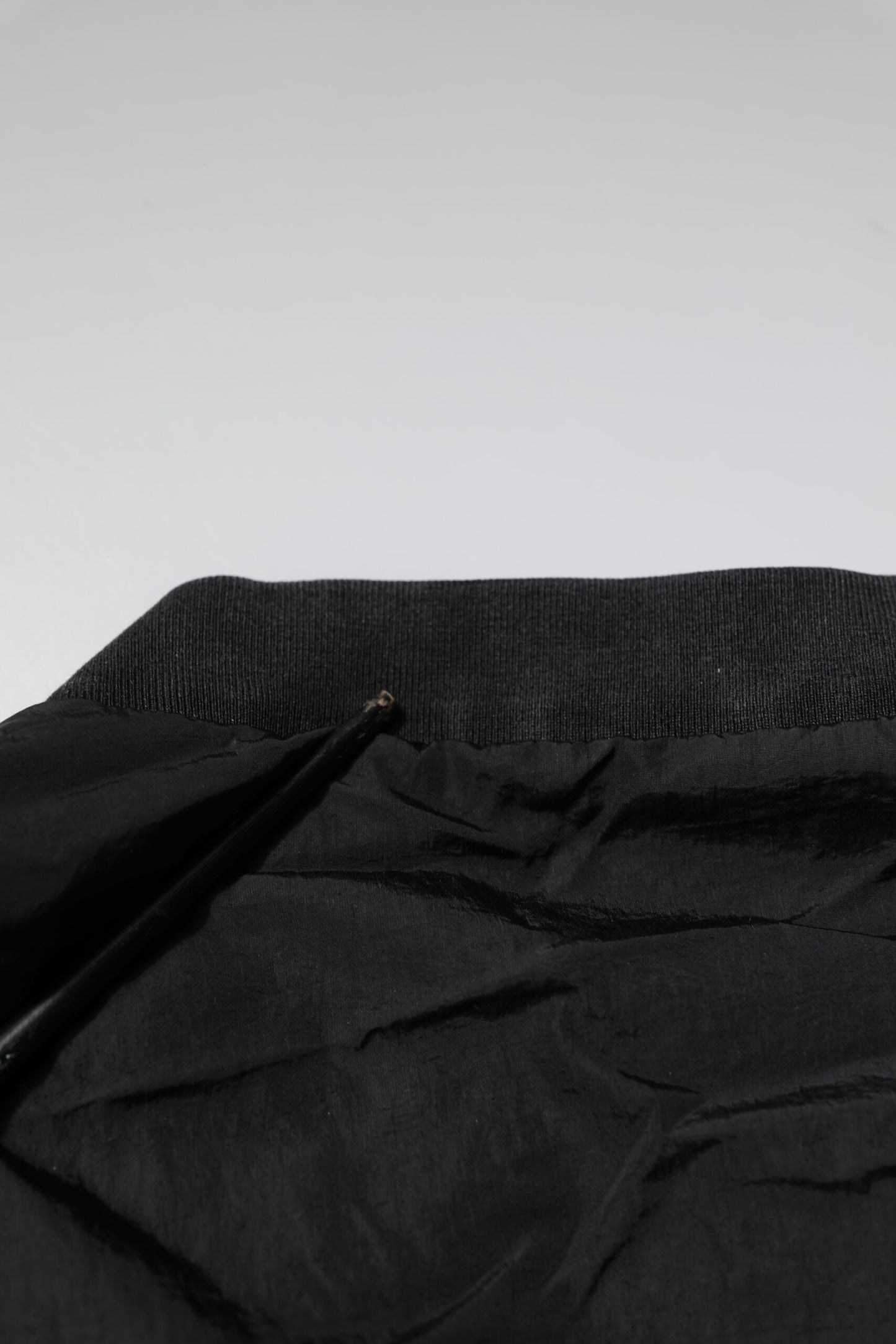 Dolce & Gabbana Black Nylon Logo Full Zip Bomber Jacket