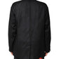 Dolce & Gabbana Black Linen Single Breasted Men Coat Blazer