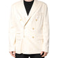 Dolce & Gabbana Beige Cashmere Double Breasted Coat Blazer