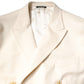 Dolce & Gabbana Beige Cashmere Double Breasted Coat Blazer