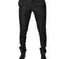 Dolce & Gabbana Black Floral Jacquard Mid Waist Dress Pants