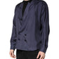 Dolce & Gabbana Dark Blue Silk Double Breasted Shirt