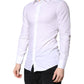Dolce & Gabbana White Cotton GOLD Dress Formal Collared Shirt