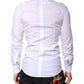 Dolce & Gabbana White Cotton GOLD Dress Formal Collared Shirt