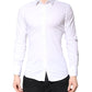Dolce & Gabbana White Cotton GOLD Dress Formal Collared Shirt