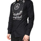 Dolce & Gabbana Black White Bandana GOLD Formal Dress Shirt