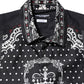 Dolce & Gabbana Black White Bandana GOLD Formal Dress Shirt
