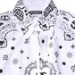 Dolce & Gabbana White Black Bandana MARTINI Men Dress Shirt