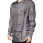 Dolce & Gabbana Gray Polka Dot Silk Long Sleeve Shirt
