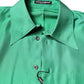 Dolce & Gabbana Green Silk Satin Long Sleeves Casual Shirt