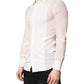 Dolce & Gabbana White Silk GOLD Dress Formal Collared Shirt