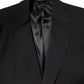 Dolce & Gabbana Black Cotton Single Breasted 2 Piece Suit