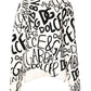 Dolce & Gabbana White Black Logo Print Women Pullover Sweater
