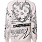 Dolce & Gabbana White Black Logo Print Women Pullover Sweater