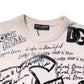 Dolce & Gabbana White Black Logo Print Women Pullover Sweater