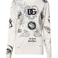 Dolce & Gabbana White Logo Angel Print Women Pullover Sweater