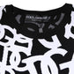 Dolce & Gabbana Black White Logo Print Women Pullover Sweater