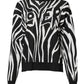 Dolce & Gabbana Black White Print Women Pullover Sweater
