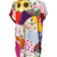 Dolce & Gabbana Multicolor Patchwork Short Sleeve Blouse Top