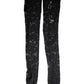 Dolce & Gabbana Black Floral Lace Cotton Stretch Stockings Socks