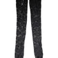 Dolce & Gabbana Black Floral Lace Cotton Stretch Stockings Socks