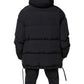 Dolce & Gabbana Black Nylon Full Zip Hooded Parka Jacket