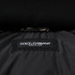 Dolce & Gabbana Blue Logo Full Zip Hooded Quilted Jacket