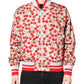Dolce & Gabbana White Cherry Print Full Zip Bomber Jacket