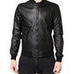 Dolce & Gabbana Black Lambskin Leather Full Zip Biker Jacket