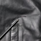 Dolce & Gabbana Black Lambskin Leather Full Zip Biker Jacket