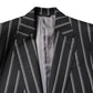 Dolce & Gabbana Black Striped SICILIA Formal 2 Piece Suit
