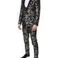 Dolce & Gabbana Black Gray MARTINI Jacquard Men 3 Piece Suit
