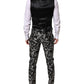 Dolce & Gabbana Black Gray MARTINI Jacquard Men 3 Piece Suit