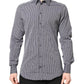 Dolce & Gabbana Black White Striped GOLD Formal Dress Shirt