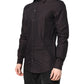 Dolce & Gabbana Maroon Jacquard Cotton GOLD Men Dress Shirt
