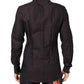 Dolce & Gabbana Maroon Jacquard Cotton GOLD Men Dress Shirt