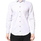 Dolce & Gabbana White Striped Cotton MARTINI Men Dress Shirt